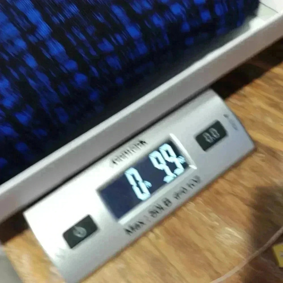 Michael Kors Cardigan 2X Abstract Plaid Button Down Sweater Royal Blue 3/4 Sleev - Picture 10 of 10